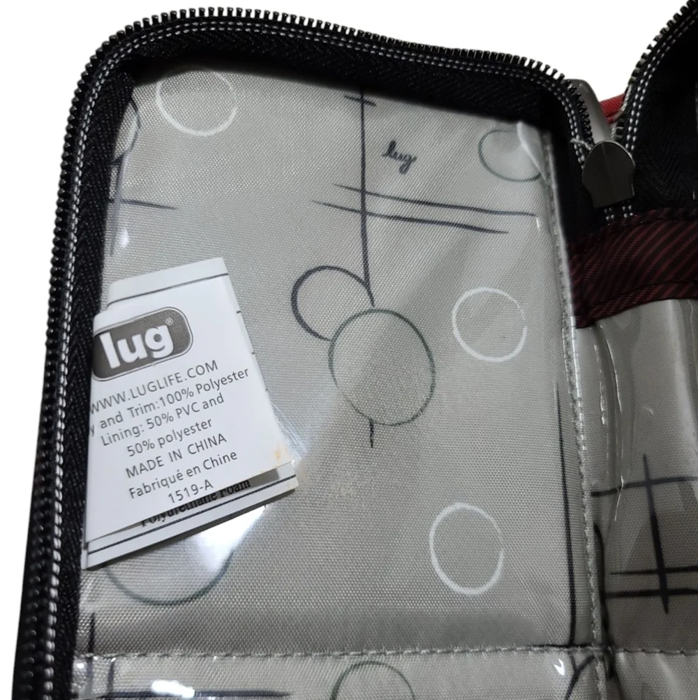 🚨LAST CHANCE 🚨 Lug Sleeper Zip Brush Holder Quilted Buffalo Check Red/Black